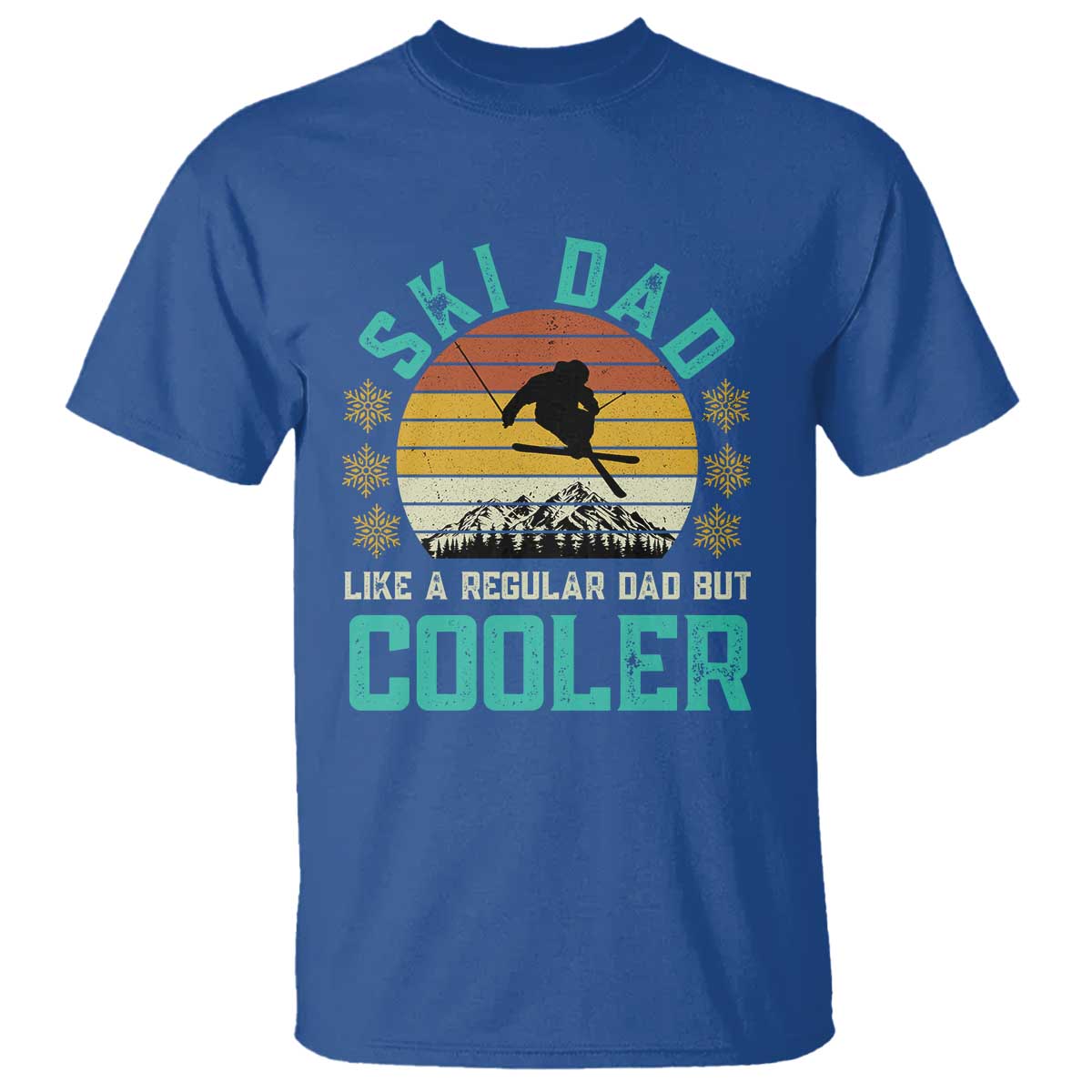 Funny Retro Skiing Father's Day T Shirt Ski Dad Like A Normal Dad But Cooler - Wonder Print Shop