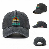 Funny Retro Skiing Father's Day Washed Cotton Baseball Cap Ski Dad Like A Normal Dad But Cooler