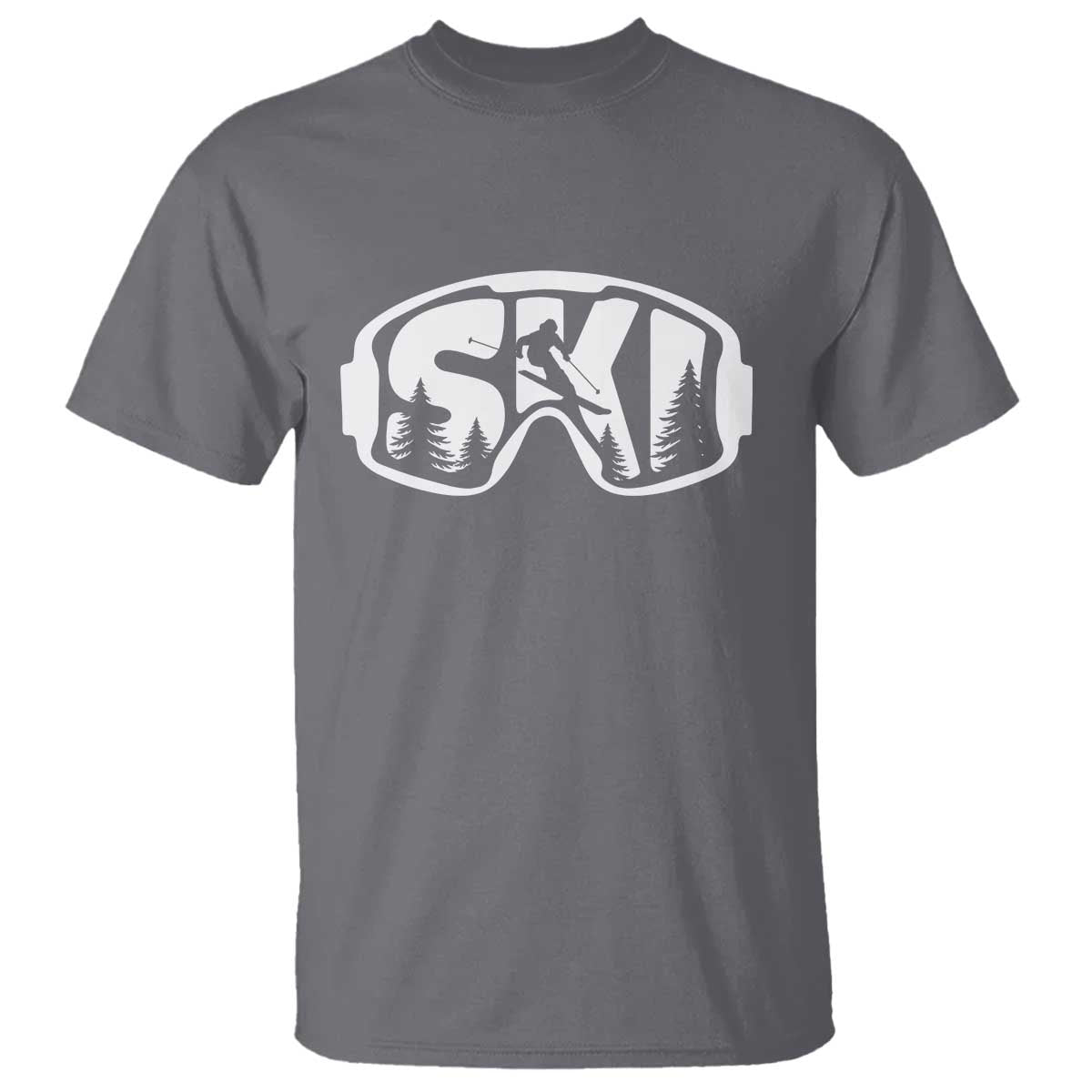 Funny Skiing T Shirt Ski Goggles Winter Sport Snow Mountain - Wonder Print Shop