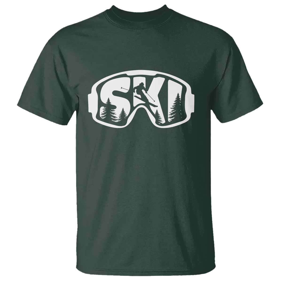 Funny Skiing T Shirt Ski Goggles Winter Sport Snow Mountain - Wonder Print Shop