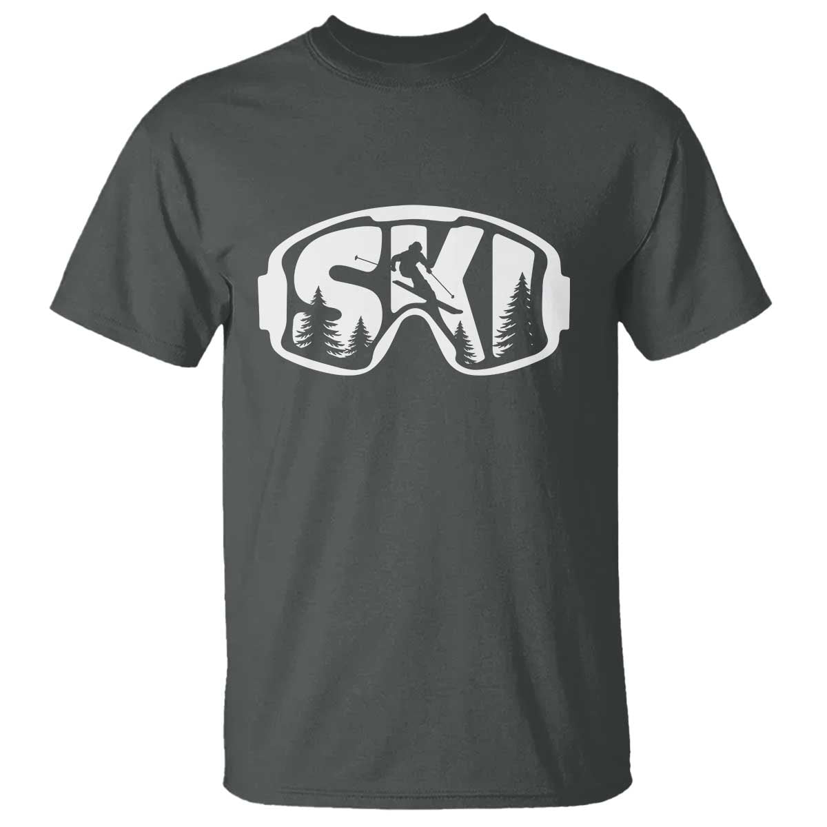 Funny Skiing T Shirt Ski Goggles Winter Sport Snow Mountain - Wonder Print Shop