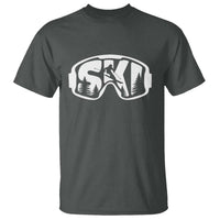 Funny Skiing T Shirt Ski Goggles Winter Sport Snow Mountain - Wonder Print Shop