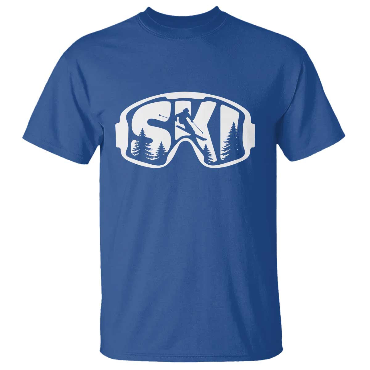 Funny Skiing T Shirt Ski Goggles Winter Sport Snow Mountain - Wonder Print Shop