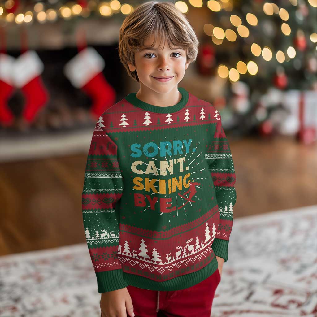 Funny Skiing Ugly Christmas Sweater Sorry Can't Skiing Bye Winter Sport - Wonder Print Shop
