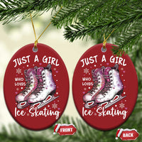 Figure Ice Skater Christmas Ornament Just A Girl Who Loves Ice Skating - Wonder Print Shop