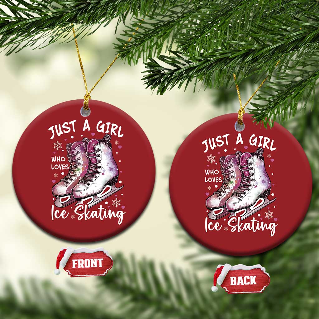 Figure Ice Skater Christmas Ornament Just A Girl Who Loves Ice Skating - Wonder Print Shop