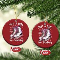 Figure Ice Skater Christmas Ornament Just A Girl Who Loves Ice Skating - Wonder Print Shop