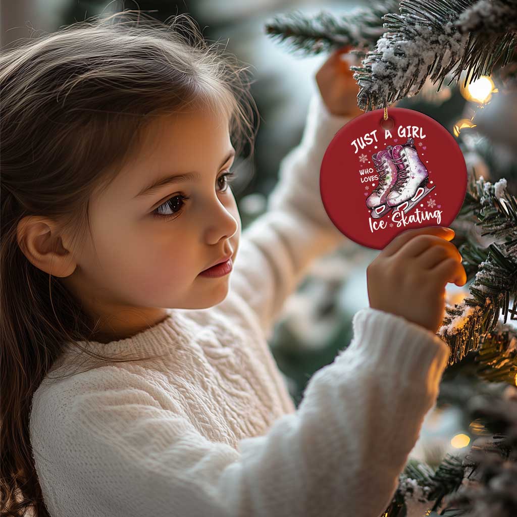 Figure Ice Skater Christmas Ornament Just A Girl Who Loves Ice Skating - Wonder Print Shop