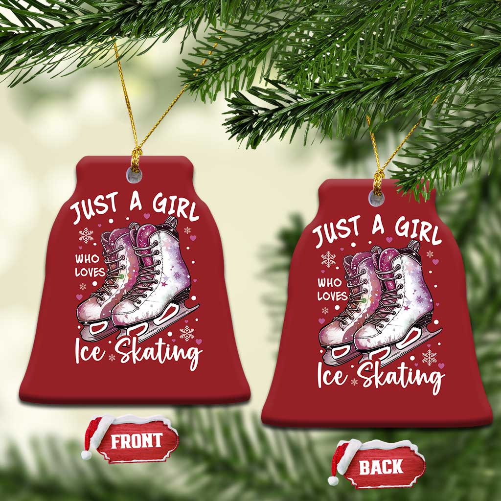Figure Ice Skater Christmas Ornament Just A Girl Who Loves Ice Skating - Wonder Print Shop