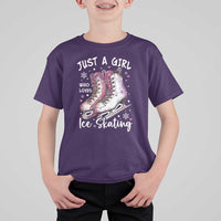 Figure Ice Skater T Shirt For Kid Just A Girl Who Loves Ice Skating - Wonder Print Shop