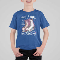 Figure Ice Skater T Shirt For Kid Just A Girl Who Loves Ice Skating - Wonder Print Shop