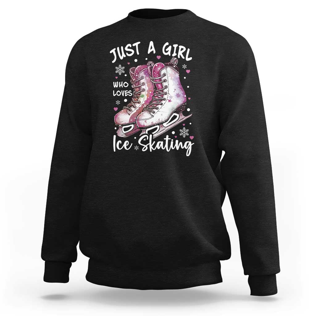 Figure Ice Skater Sweatshirt Just A Girl Who Loves Ice Skating - Wonder Print Shop
