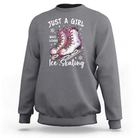 Figure Ice Skater Sweatshirt Just A Girl Who Loves Ice Skating - Wonder Print Shop