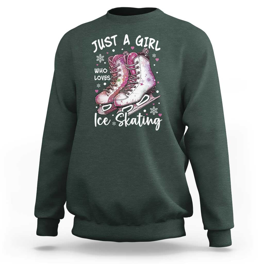 Figure Ice Skater Sweatshirt Just A Girl Who Loves Ice Skating - Wonder Print Shop