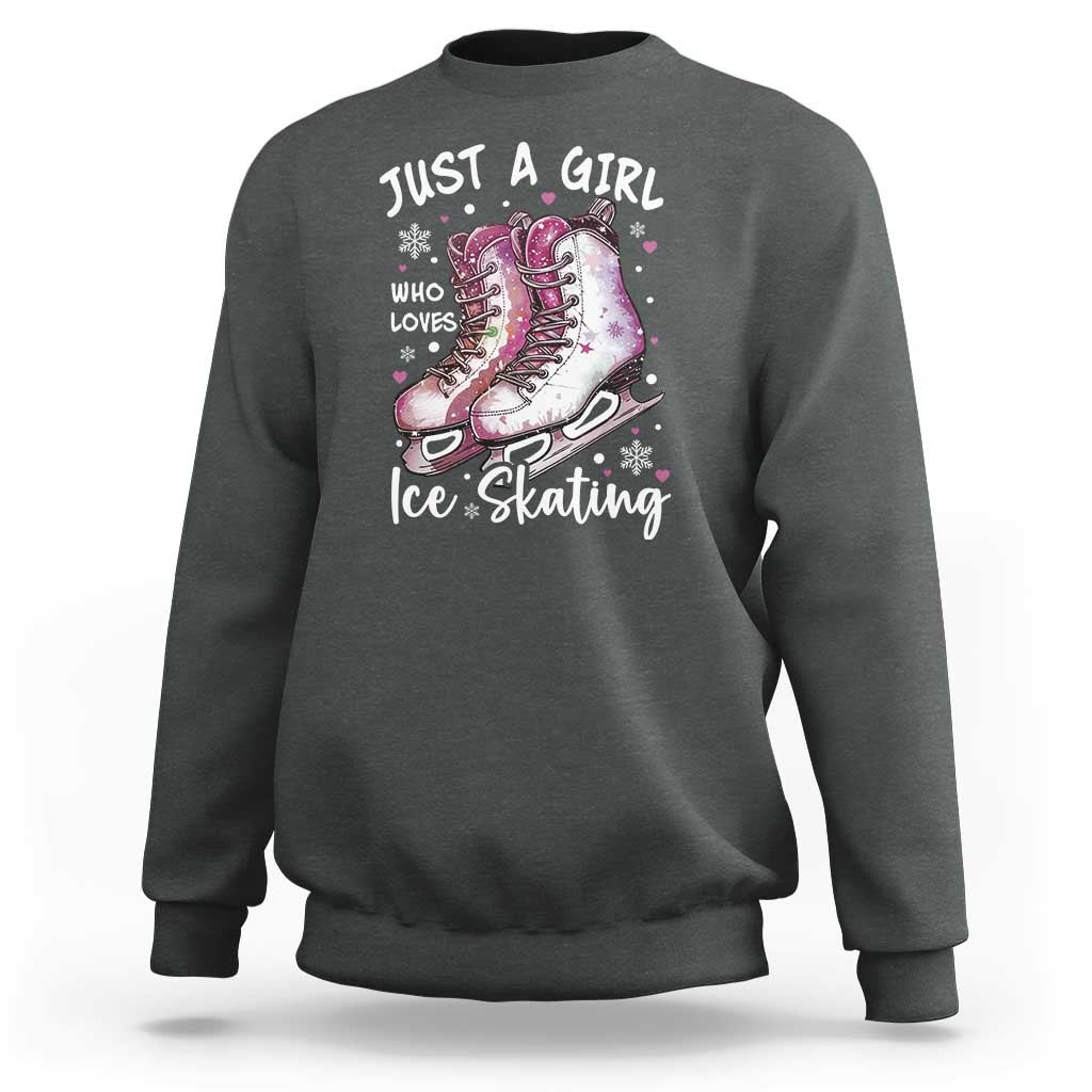 Figure Ice Skater Sweatshirt Just A Girl Who Loves Ice Skating - Wonder Print Shop