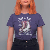 Figure Ice Skater T Shirt For Women Just A Girl Who Loves Ice Skating - Wonder Print Shop