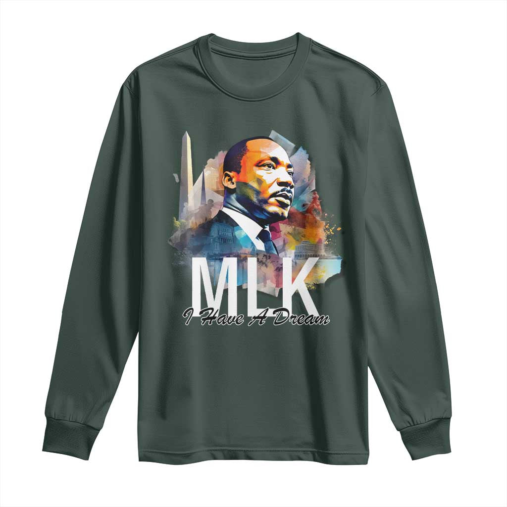 MLK I Have A Dream Long Sleeve Shirt Martin Luther King Portrait Black History Month