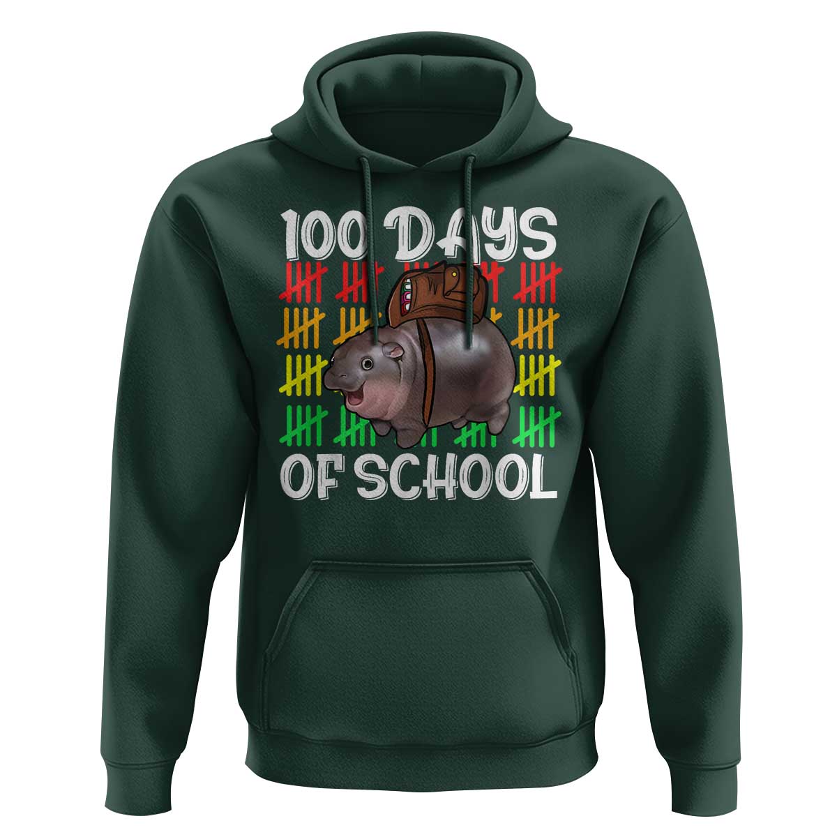 Funny Moo Deng 100 Days Of School Hoodie