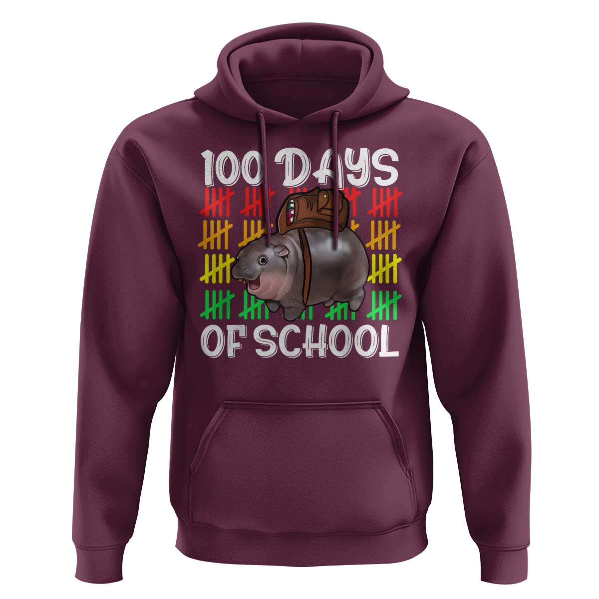 Funny Moo Deng 100 Days Of School Hoodie