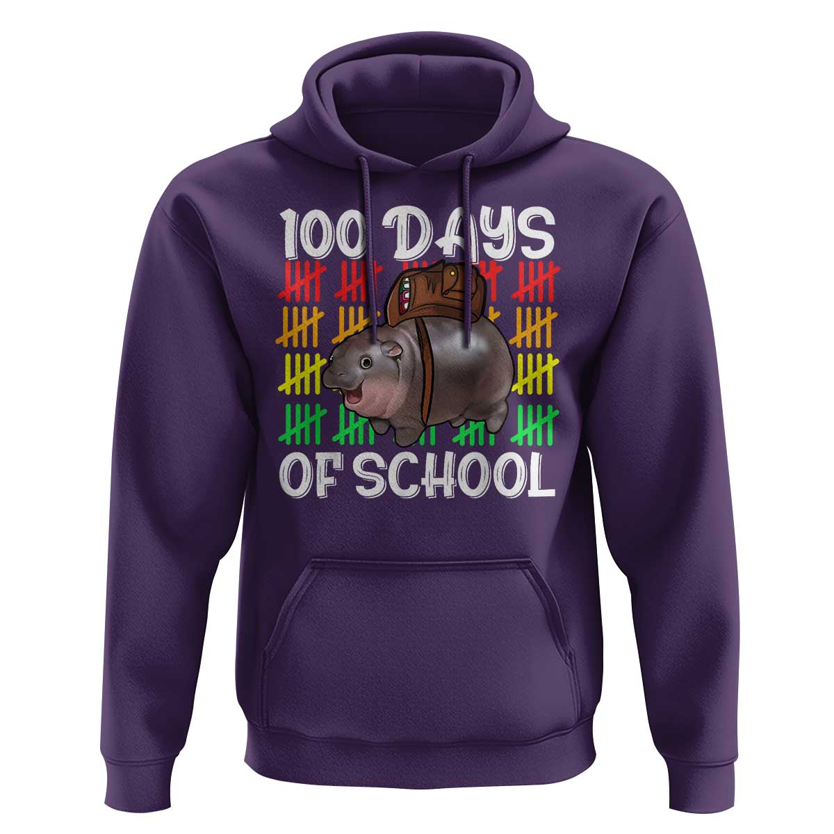 Funny Moo Deng 100 Days Of School Hoodie