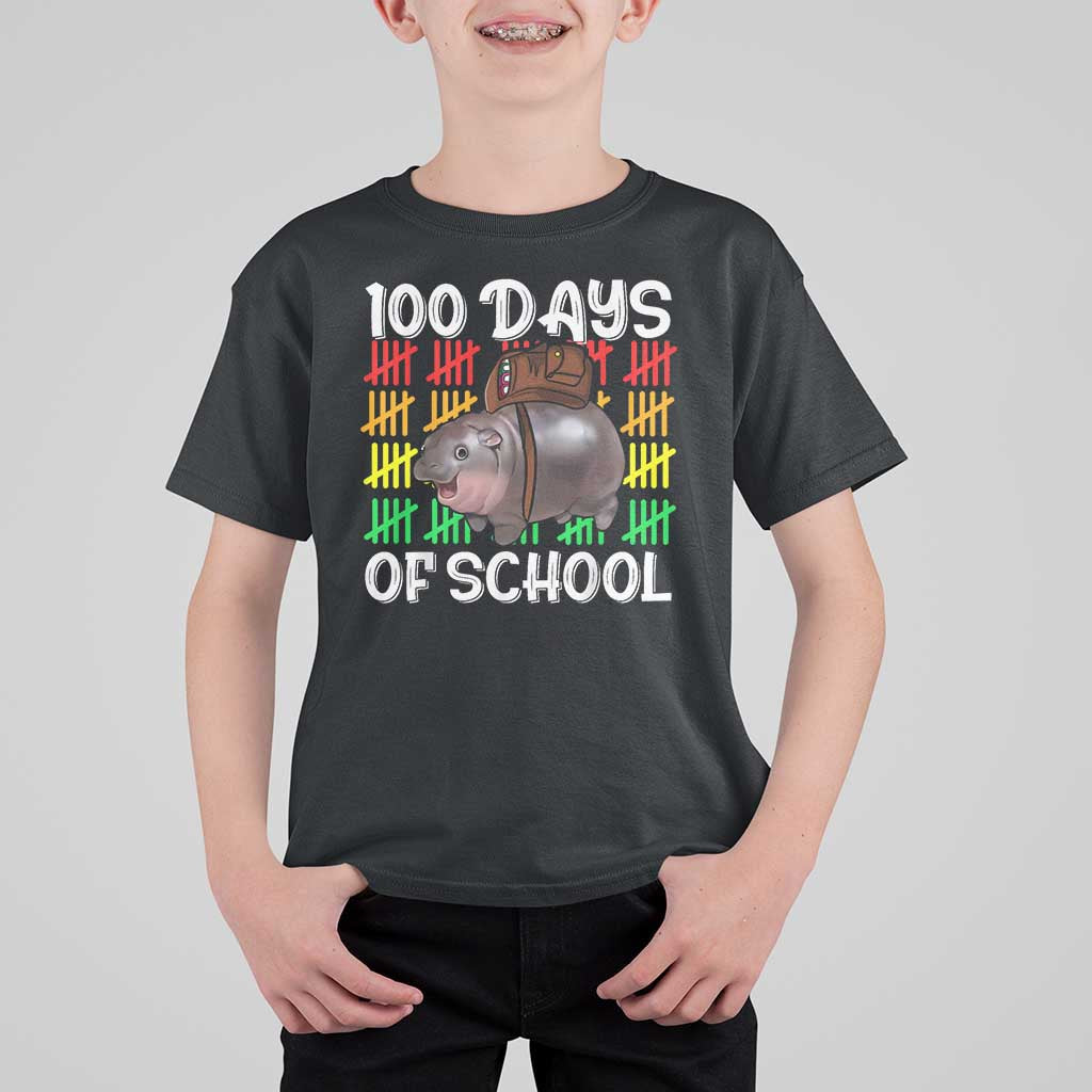 Funny Moo Deng 100 Days Of School T Shirt For Kid