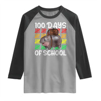 Funny Moo Deng 100 Days Of School Raglan Shirt