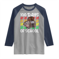 Funny Moo Deng 100 Days Of School Raglan Shirt