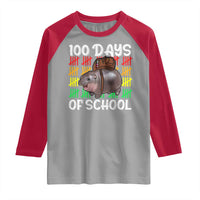 Funny Moo Deng 100 Days Of School Raglan Shirt
