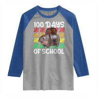 Funny Moo Deng 100 Days Of School Raglan Shirt
