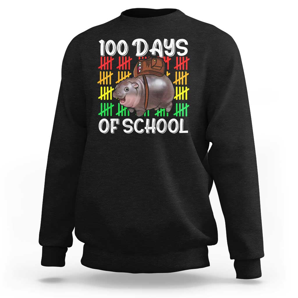 Funny Moo Deng 100 Days Of School Sweatshirt