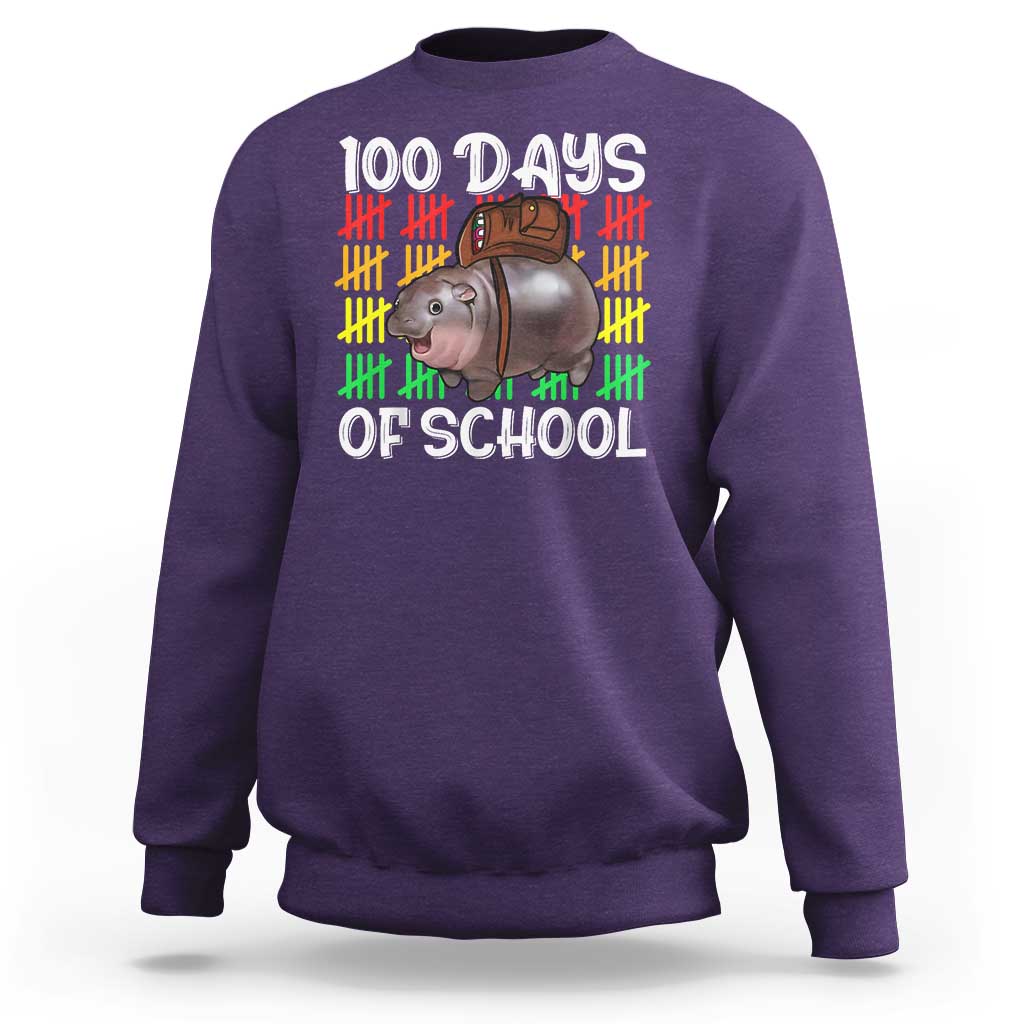 Funny Moo Deng 100 Days Of School Sweatshirt