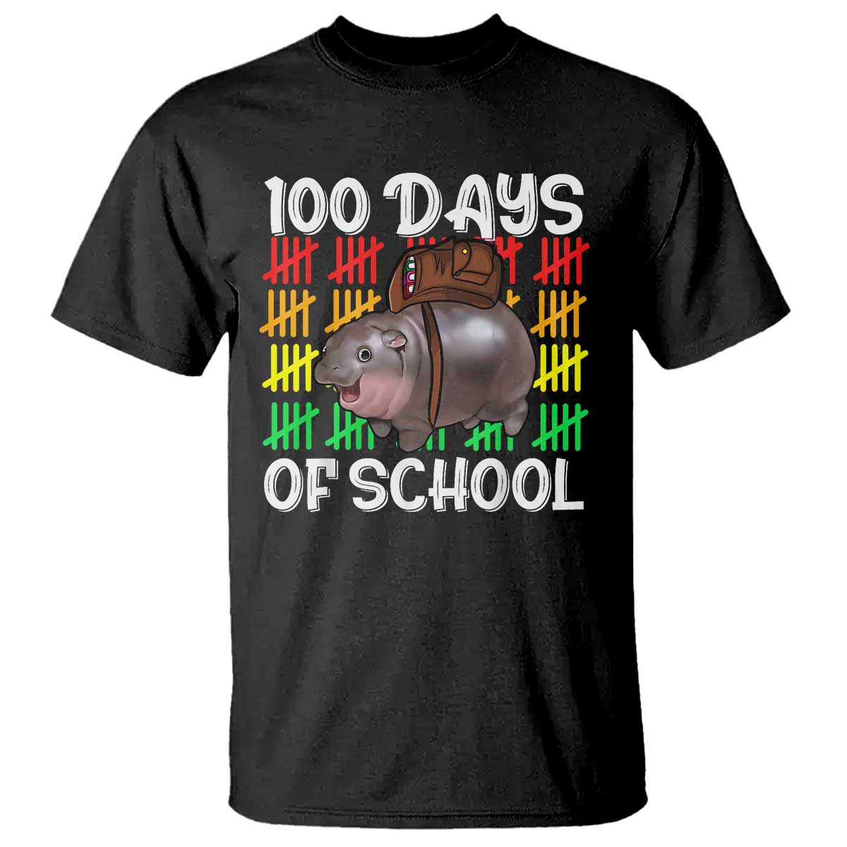 Funny Moo Deng 100 Days Of School T Shirt