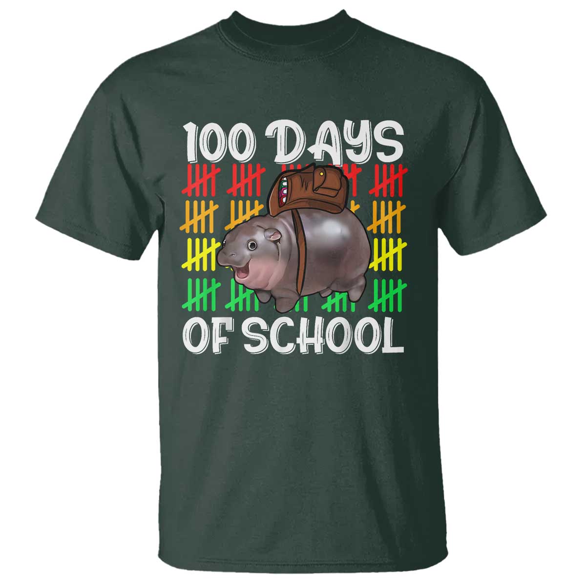 Funny Moo Deng 100 Days Of School T Shirt