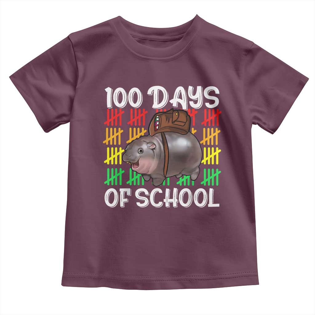 Funny Moo Deng 100 Days Of School Toddler T Shirt