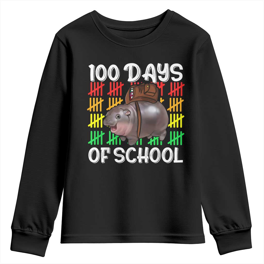 Funny Moo Deng 100 Days Of School Youth Sweatshirt