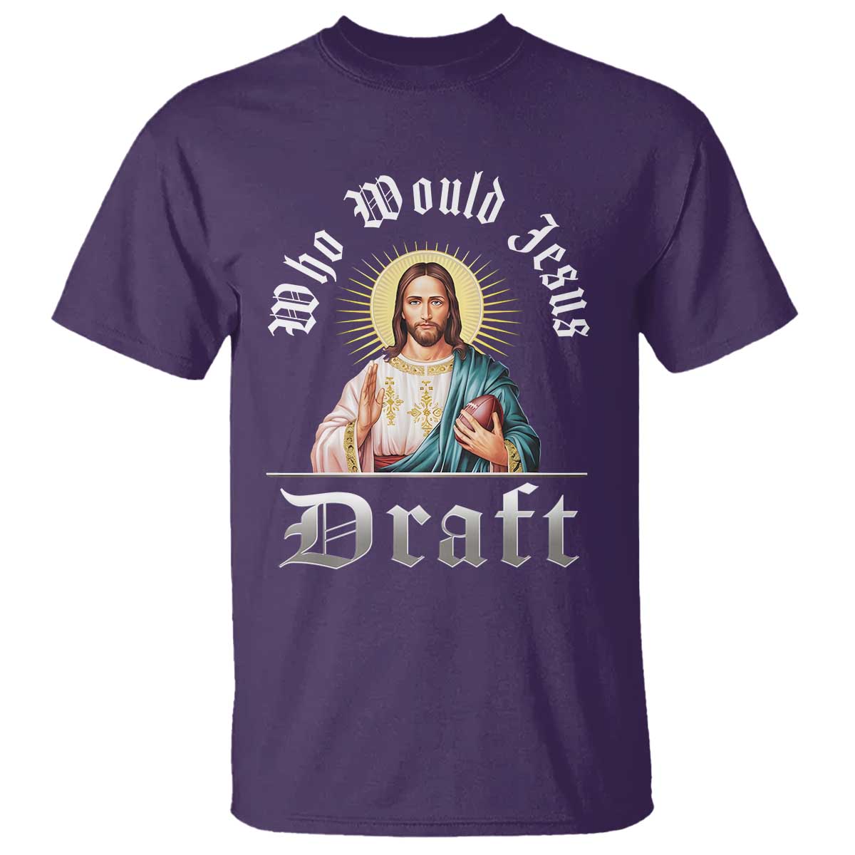 Funny Jesus Fantasy Football T Shirt Who Would Jesus Draft - Wonder Print Shop