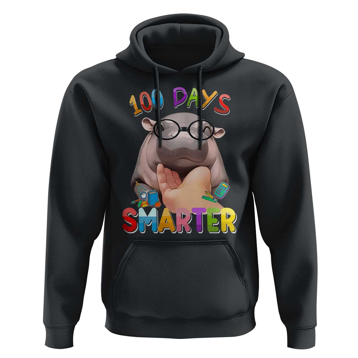 Funny Moo Deng 100 Days Smarter Hoodie Teachers Students 100th Day Of School