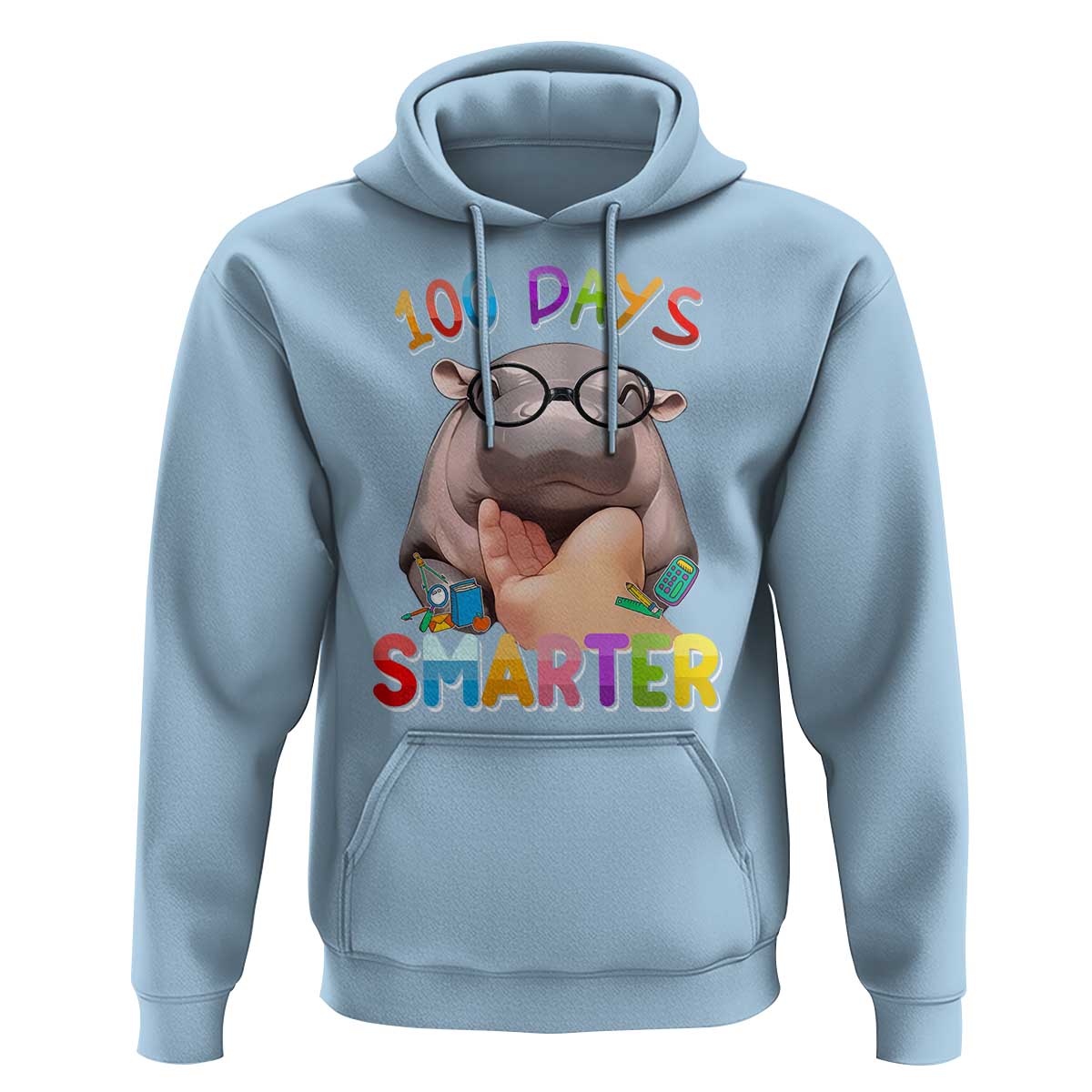 Funny Moo Deng 100 Days Smarter Hoodie Teachers Students 100th Day Of School