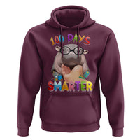 Funny Moo Deng 100 Days Smarter Hoodie Teachers Students 100th Day Of School