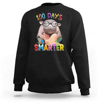 Funny Moo Deng 100 Days Smarter Sweatshirt Teachers Students 100th Day Of School