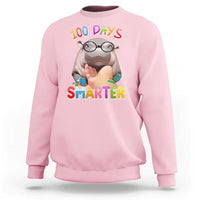 Funny Moo Deng 100 Days Smarter Sweatshirt Teachers Students 100th Day Of School