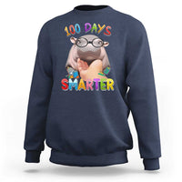 Funny Moo Deng 100 Days Smarter Sweatshirt Teachers Students 100th Day Of School