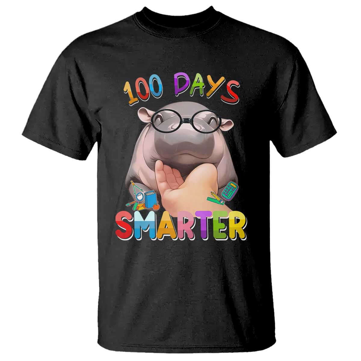 Funny Moo Deng 100 Days Smarter T Shirt Teachers Students 100th Day Of School