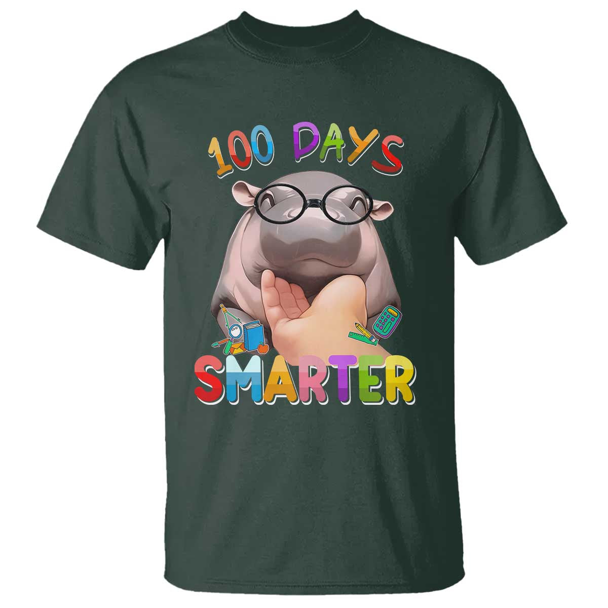 Funny Moo Deng 100 Days Smarter T Shirt Teachers Students 100th Day Of School