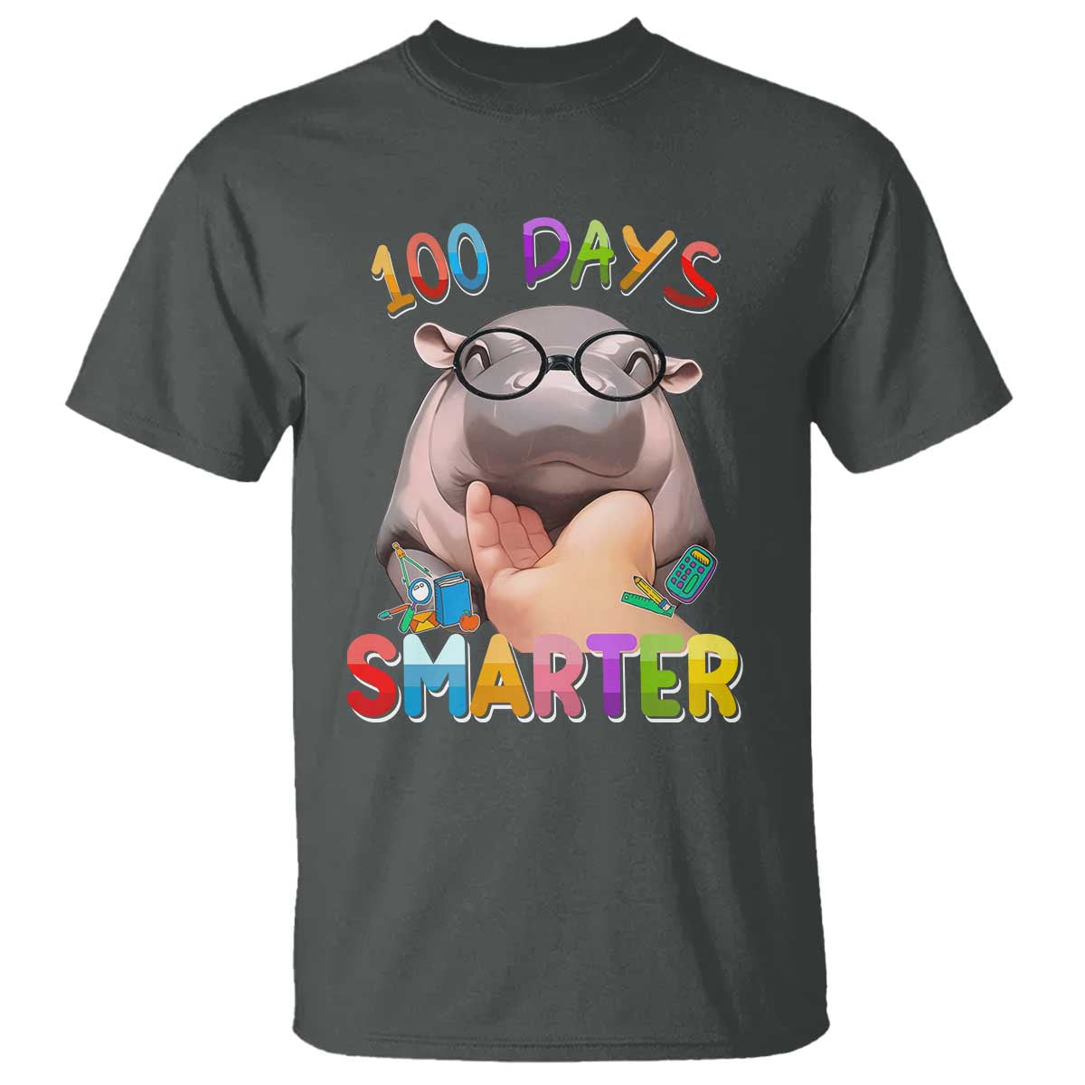 Funny Moo Deng 100 Days Smarter T Shirt Teachers Students 100th Day Of School
