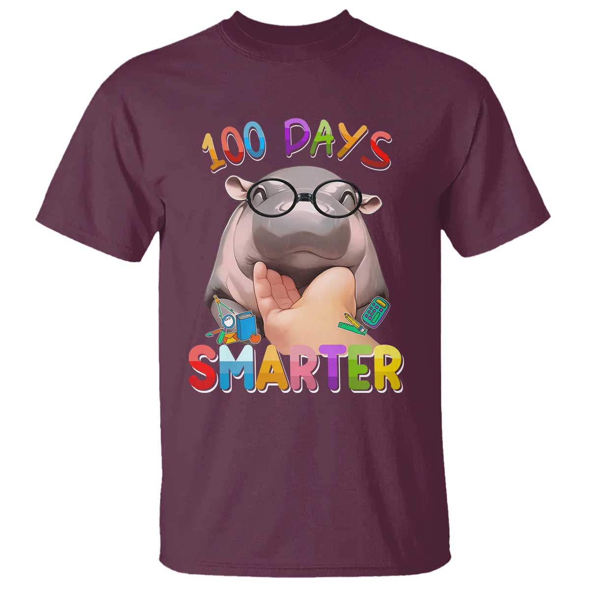 Funny Moo Deng 100 Days Smarter T Shirt Teachers Students 100th Day Of School