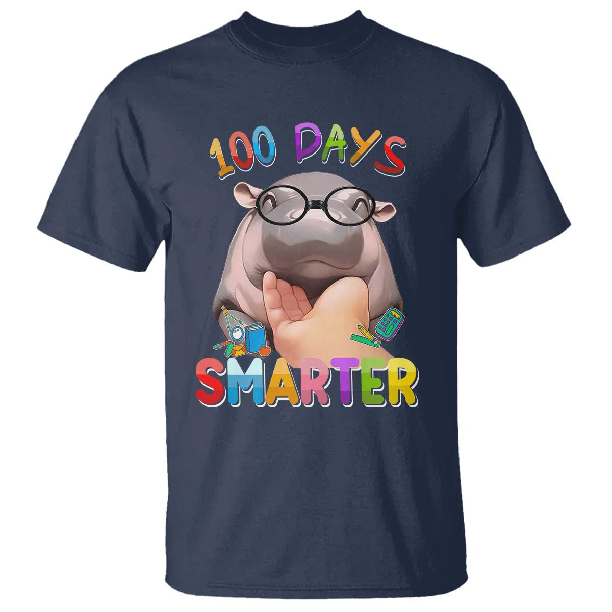Funny Moo Deng 100 Days Smarter T Shirt Teachers Students 100th Day Of School