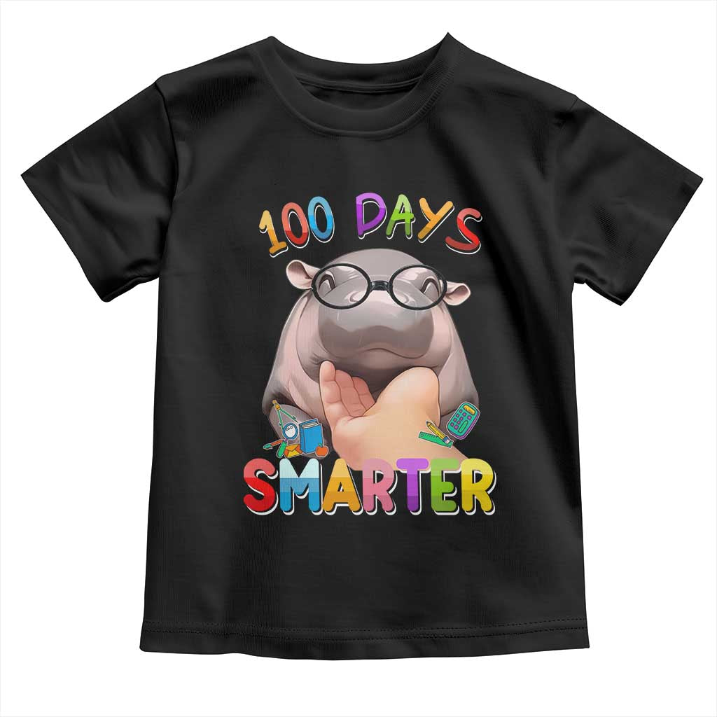 Funny Moo Deng 100 Days Smarter Toddler T Shirt Teachers Students 100th Day Of School