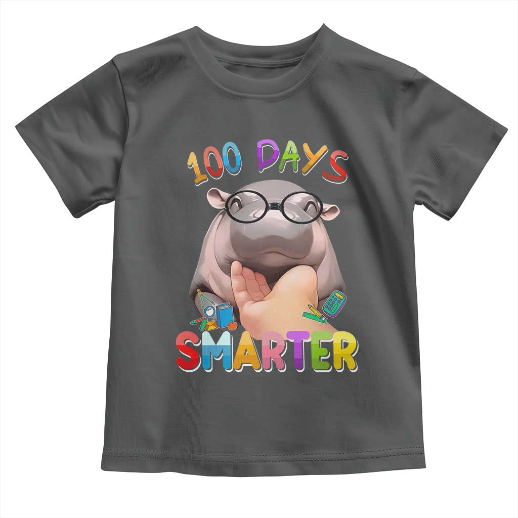 Funny Moo Deng 100 Days Smarter Toddler T Shirt Teachers Students 100th Day Of School