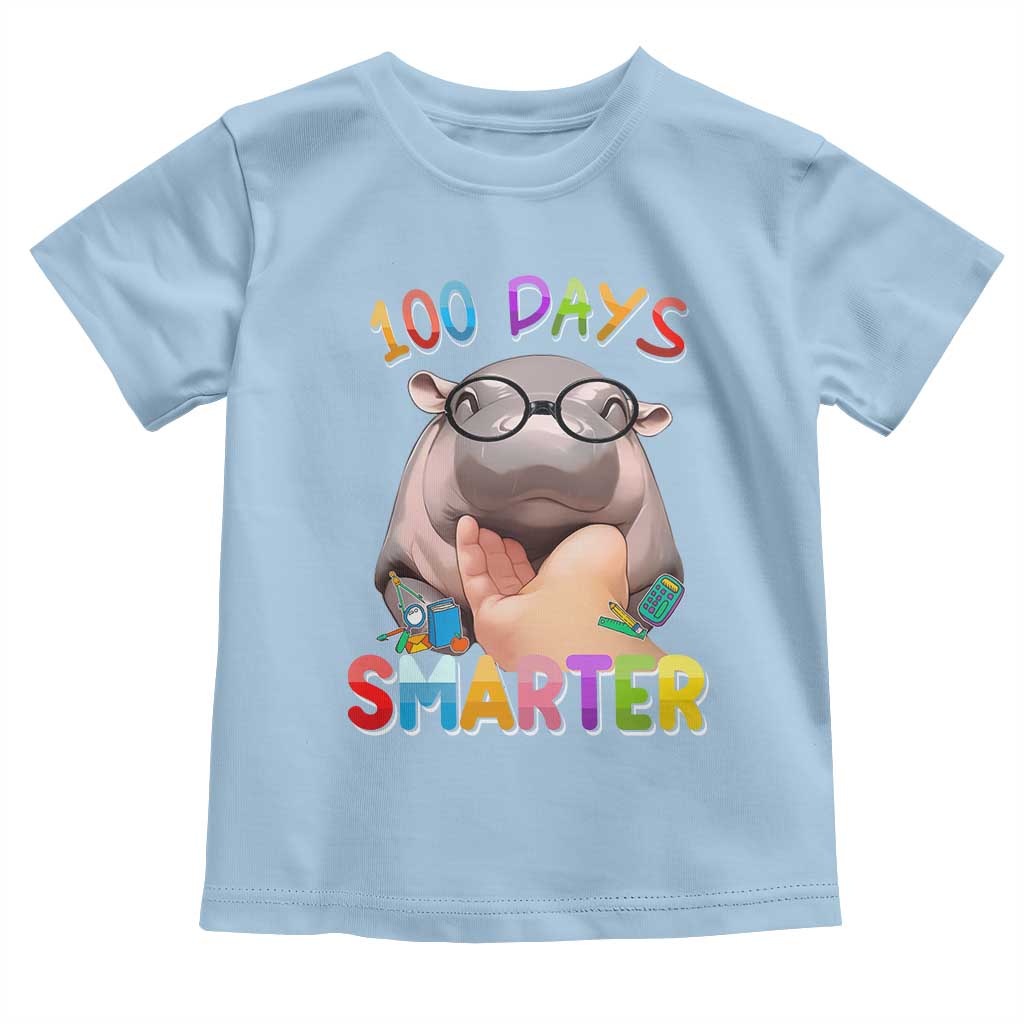 Funny Moo Deng 100 Days Smarter Toddler T Shirt Teachers Students 100th Day Of School